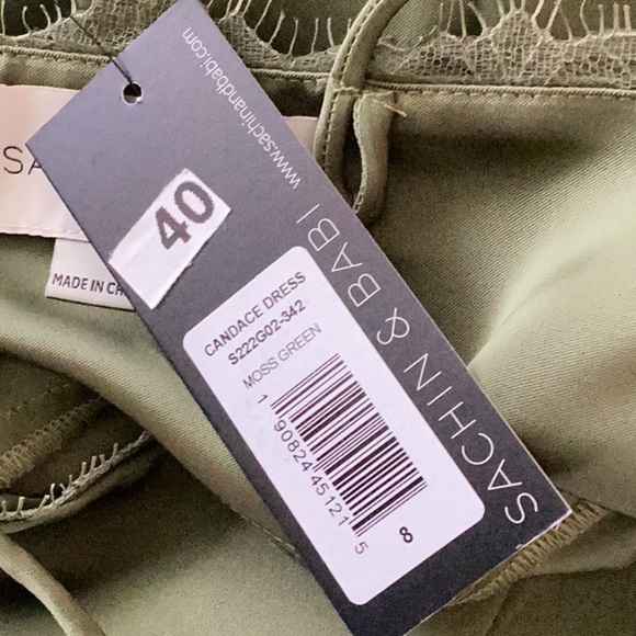 Sachin + Babi NWT Candace Satin Lace Slip Dress Moss Green Hi Lo Hem size 8 - Picture 8 of 10